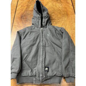 Berne Jacket Boys Size Small Youth Canvas Quilted Lined Coat Work Chore Gray